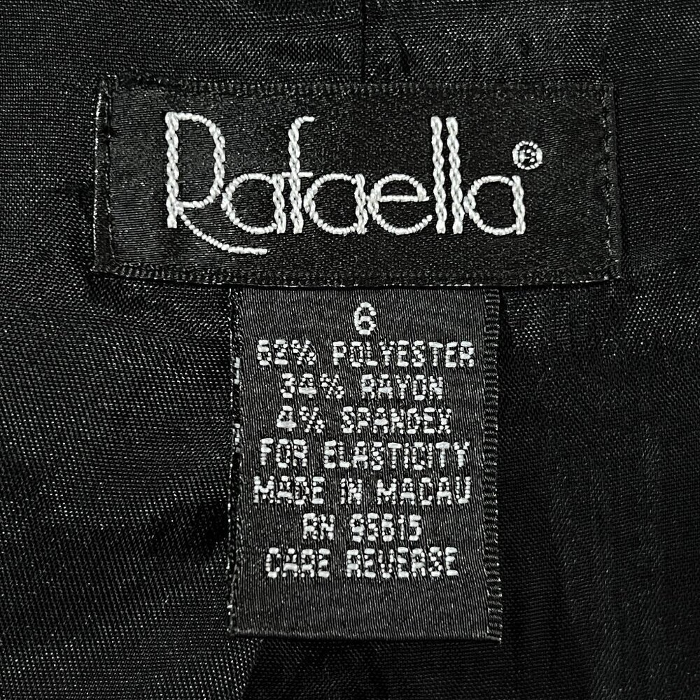 Women's Rafaella Long Sleeve Blazer | Collared | Button | Size 6 | Black | Lined - Picture 15 of 16